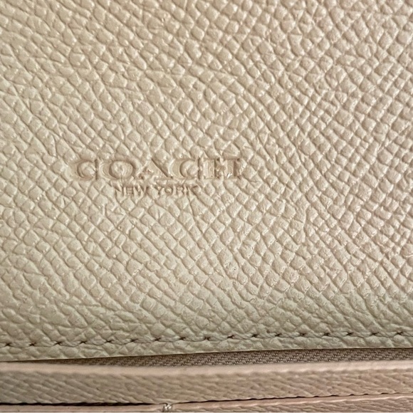 Coach Leather Envelope Wallet Sparkly Metallic Gold Clutch Evening Formal - Picture 5 of 12